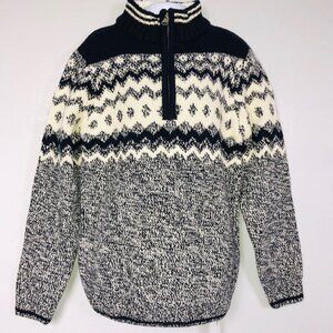 St Bernard Boys Size 9 Sweater Navy Blue White Pullover Fair Isle New